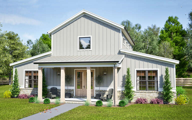 House Plan House Plan #32576 Angled Front Elevation