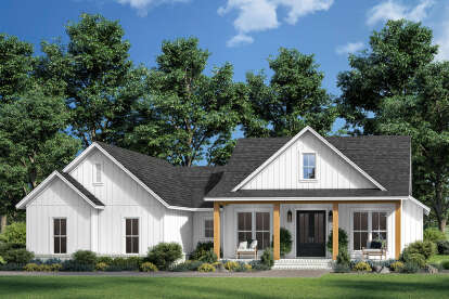 Modern Farmhouse House Plan #041-00383 Elevation Photo