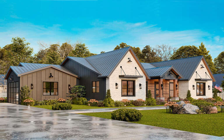 House Plan House Plan #32591 Angled Front Elevation