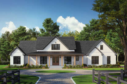 Modern Farmhouse House Plan #041-00384 Elevation Photo