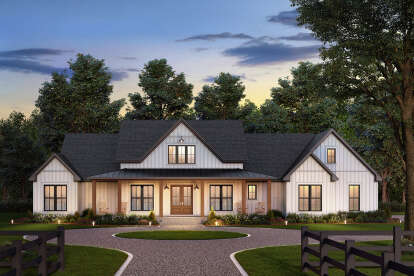 Modern Farmhouse House Plan #041-00384 Elevation Photo