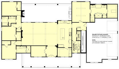 Main Floor w/ Basement Stairs Location for House Plan #041-00384