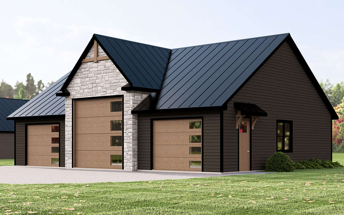 Modern 3 Car Garage Plan - 1,866 Square Feet | Floor Plan #5032-00332 ...