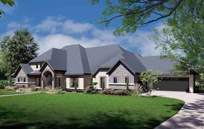 French Country House Plan #5445-00544 Elevation Photo