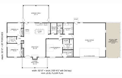 Main Floor w/ Optional 3 Car Garage for House Plan #940-01250