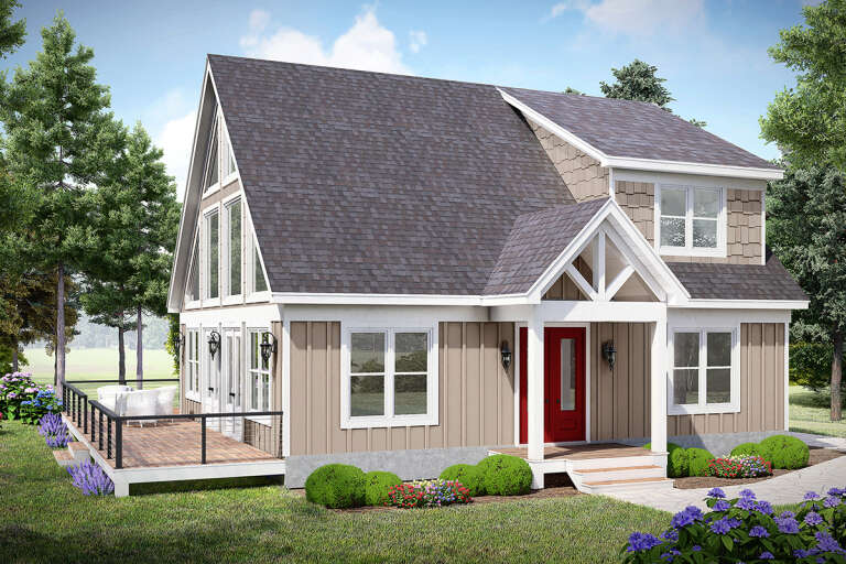 House Plan House Plan #32611 Angled Front Elevation