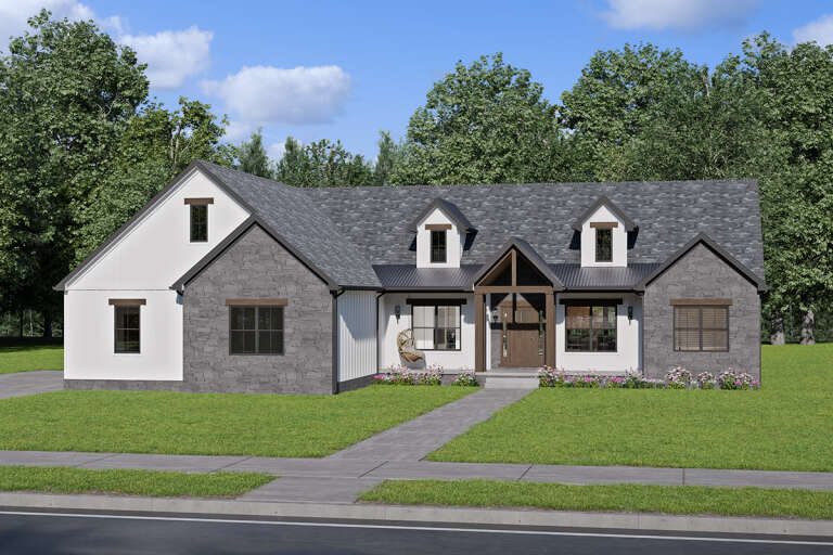 House Plan House Plan #32612 Angled Front Elevation