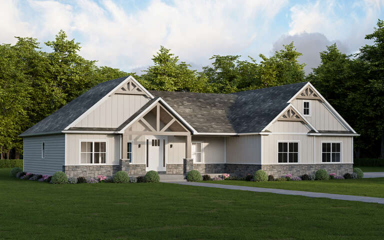 House Plan House Plan #32613 Angled Front Elevation