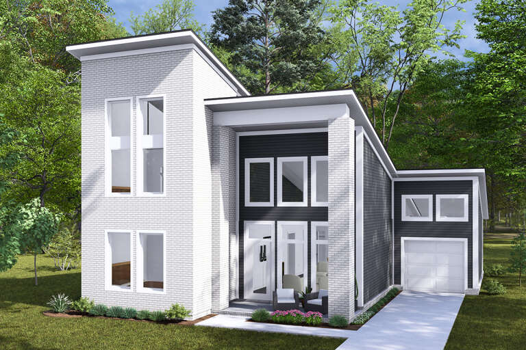 House Plan House Plan #32618 Angled Front Elevation