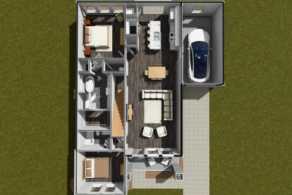 Overhead First Floor for House Plan #4848-00452