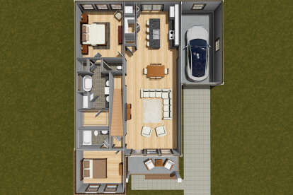 Overhead First Floor for House Plan #4848-00453