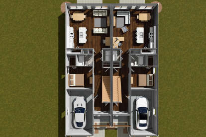 Overhead First Floor for House Plan #4848-00456