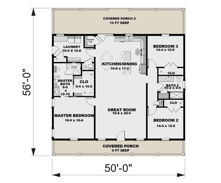 Modern Farmhouse Plan - 2,000 Square Feet, 3 Bedrooms, 2 Bathrooms ...