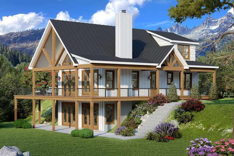 House Plan House Plan #32629 Angled Front Elevation 