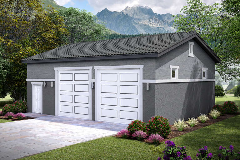 House Plan House Plan #32632 Angled Front Elevation 