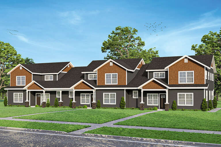 House Plan House Plan #32637 Angled Front Elevation 