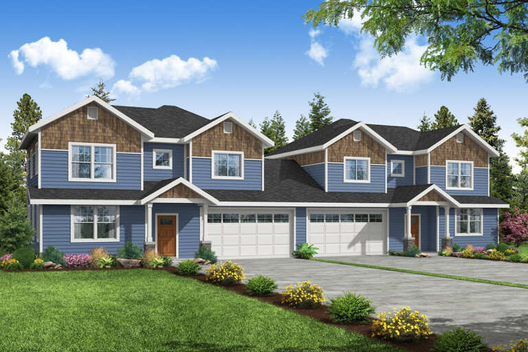 House Plan House Plan #32639 Angled Front Elevation 