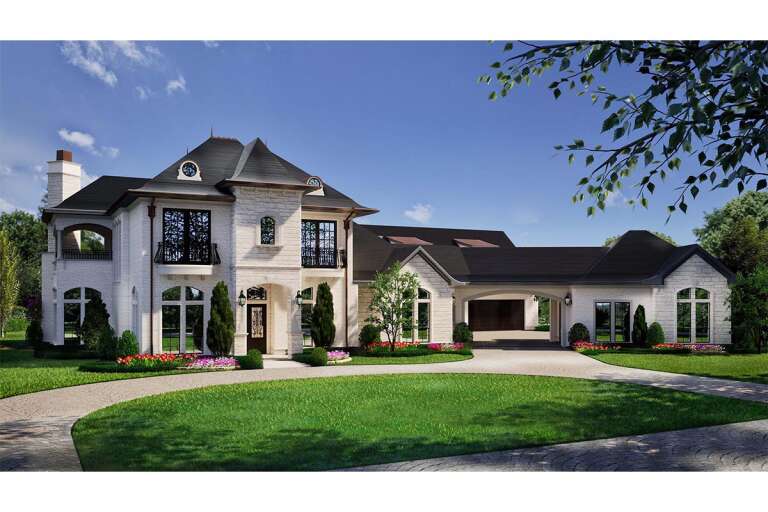 House Plan House Plan #32640 Angled Front Elevation 