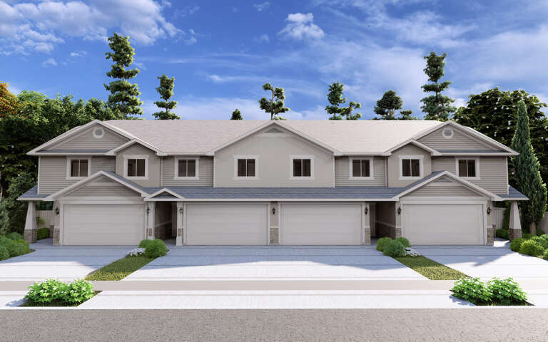 Fourplex Images Traditional Fourplex Plan - 1,692 Square Feet, 3 Bedrooms, 2.5 ...