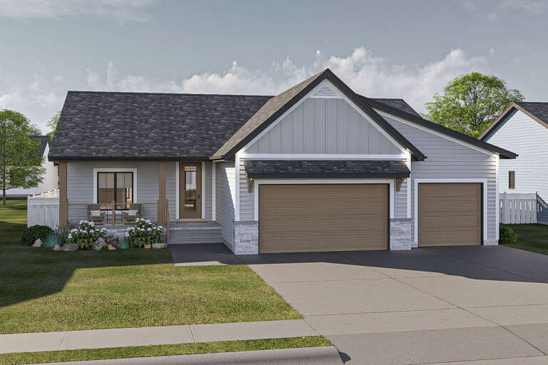 House Plan House Plan #32646 Angled Front Elevation