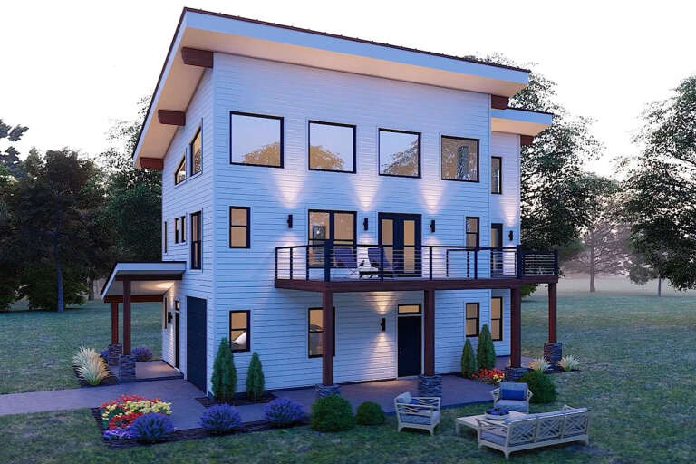 House Plan House Plan #32656 Angled Front Elevation 