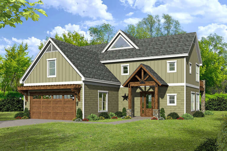 House Plan House Plan #32658 Angled Front Elevation 