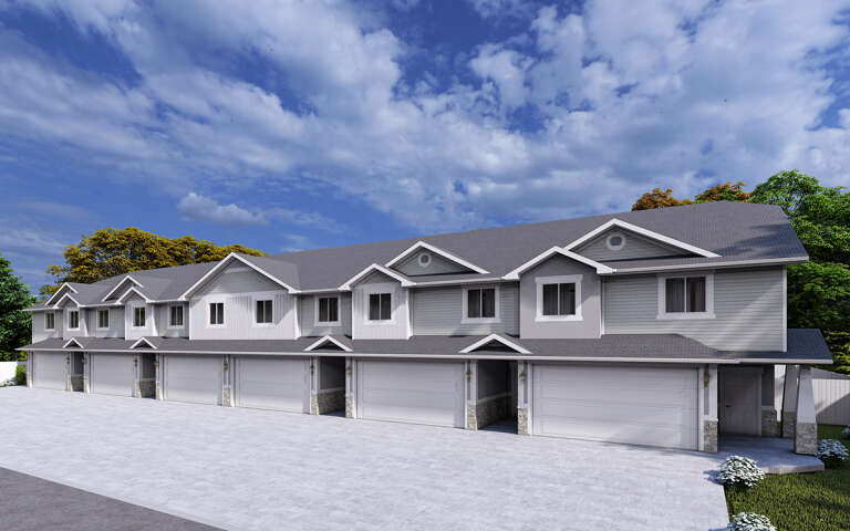 Traditional Sixplex Plan - 1,692 Square Feet, 3 Bedrooms, 2.5 Bathrooms ...