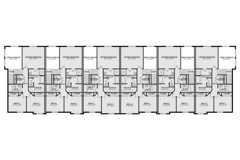 Traditional Sixplex Plan - 1,692 Square Feet, 3 Bedrooms, 2.5 Bathrooms ...