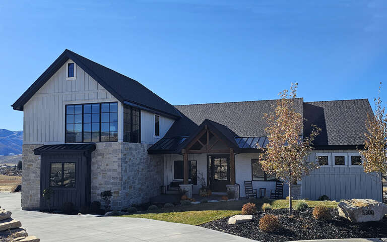 House Plan House Plan #32663 Angled Front Elevation 