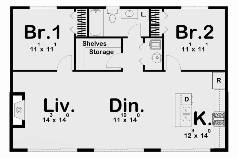 House Plan House Plan #32666 Drawing 1
