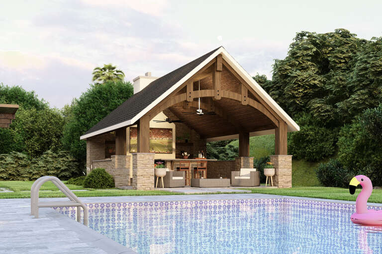 House Plan House Plan #32672 Angled Front Elevation 