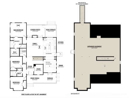 Basement Layout for House Plan #6261-00069