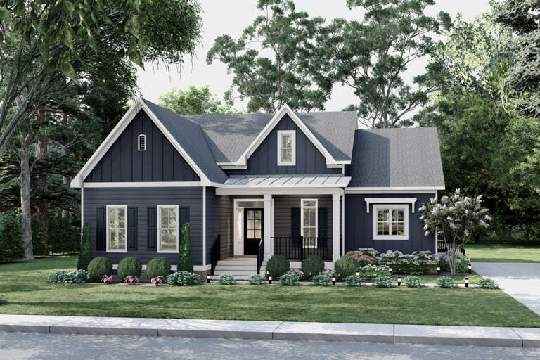 House Plan House Plan #32674 Angled Front Elevation 
