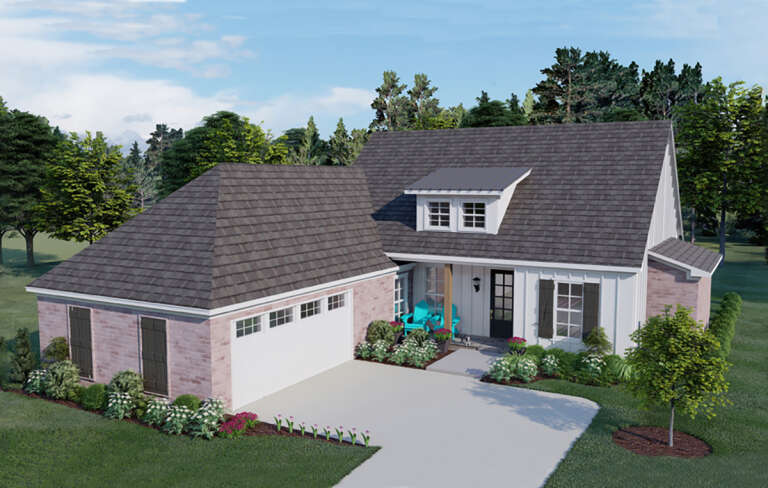 House Plan House Plan #32676 Angled Front Elevation 