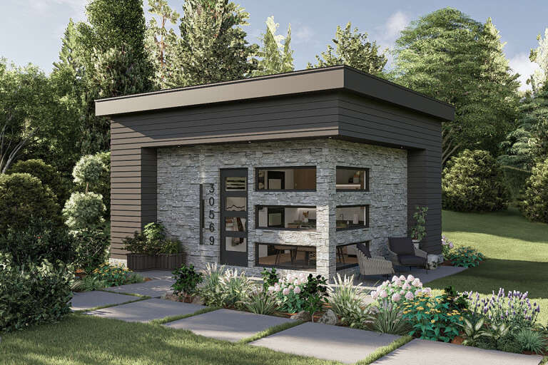 House Plan House Plan #32679 Angled Front Elevation 