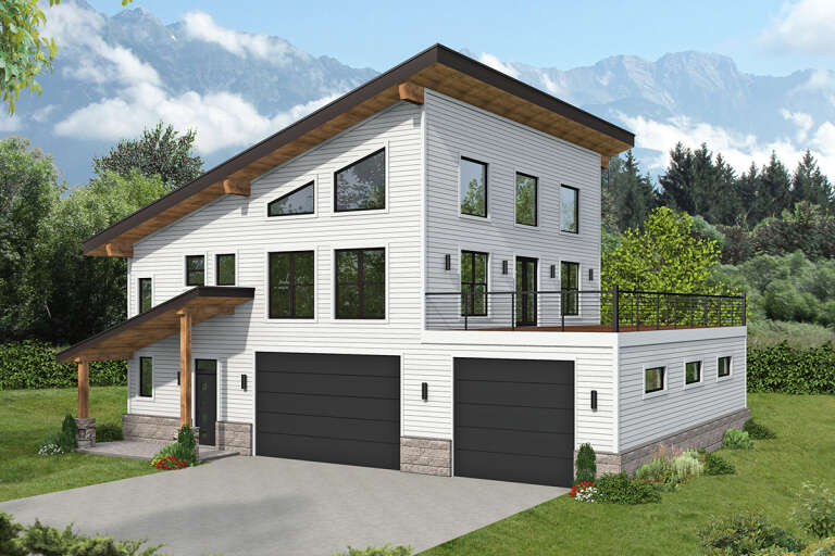 House Plan House Plan #32684 Angled Left Elevation