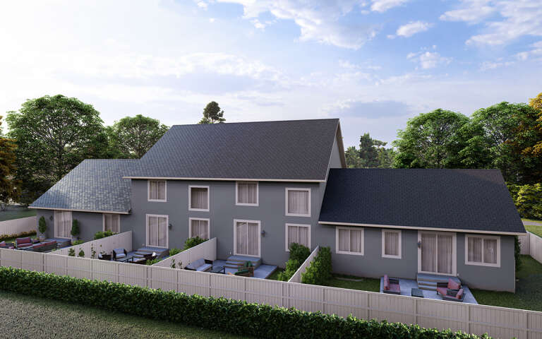 Traditional Fourplex Plan - 2,200 Square Feet, 2-4 Bedrooms, 3.5 ...