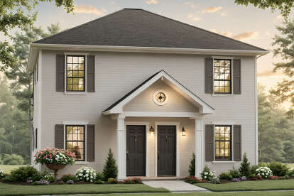 Colonial House Plan #348-00329 Elevation Photo