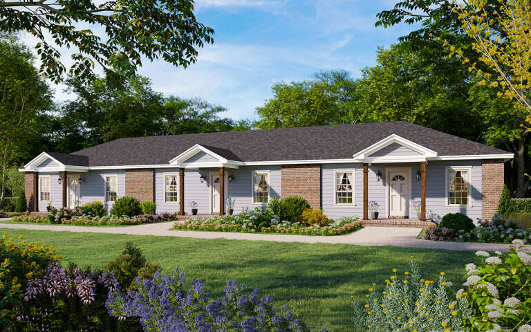 House Plan House Plan #32698 Angled Front Elevation