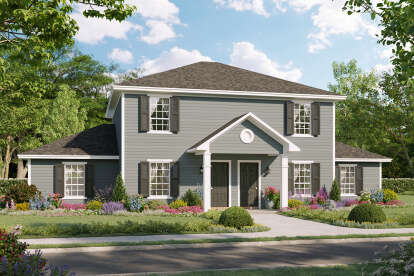 Colonial House Plan #348-00331 Elevation Photo