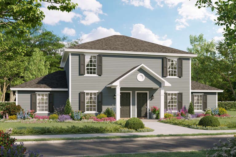 House Plan House Plan #32699 Angled Front Elevation 