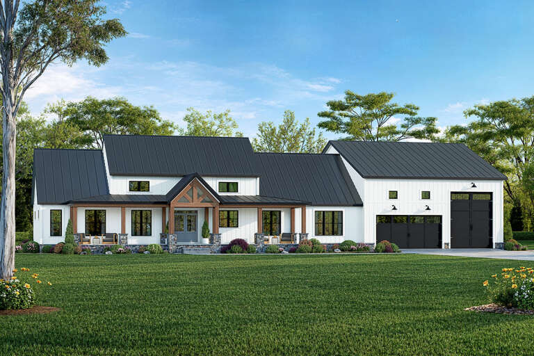 House Plan House Plan #32700 Angled Front Elevation