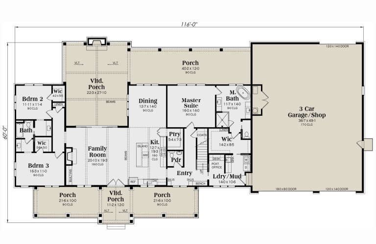 House Plan House Plan #32700 Drawing 1