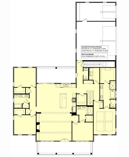Main Floor w/ Basement Stairs Location for House Plan #041-00385