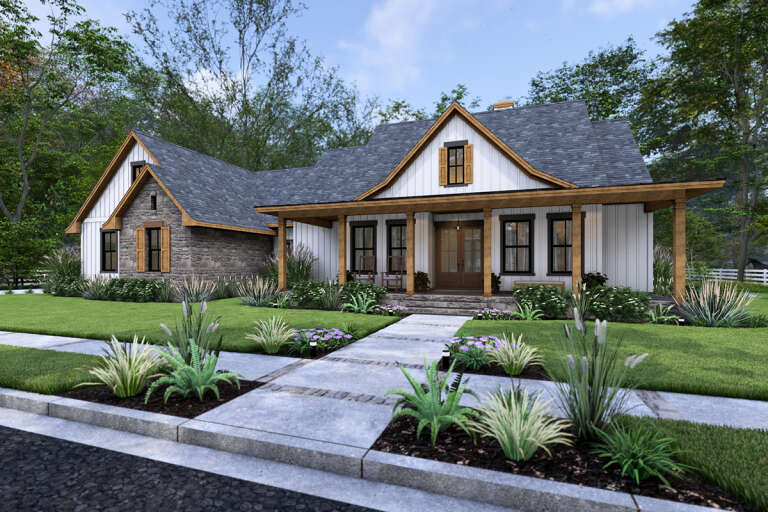 House Plan House Plan #32702 Angled Front Elevation 