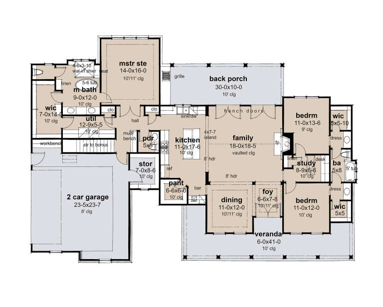 House Plan House Plan #32702 Drawing 1