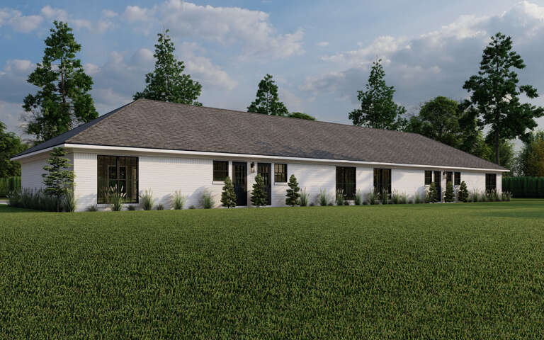 Traditional Fourplex Plan - 735 Square Feet, 2 Bedrooms, 1 Bathroom ...