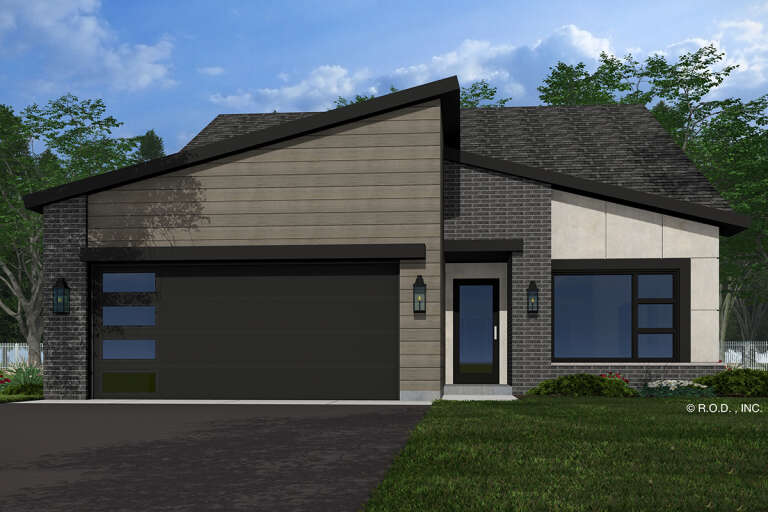 House Plan House Plan #32717 Angled Front Elevation