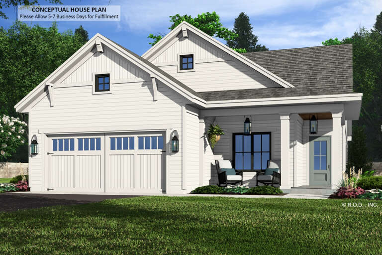 House Plan House Plan #32718 Angled Front Elevation