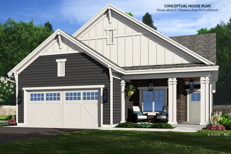 House Plan House Plan #32720 Angled Front Elevation